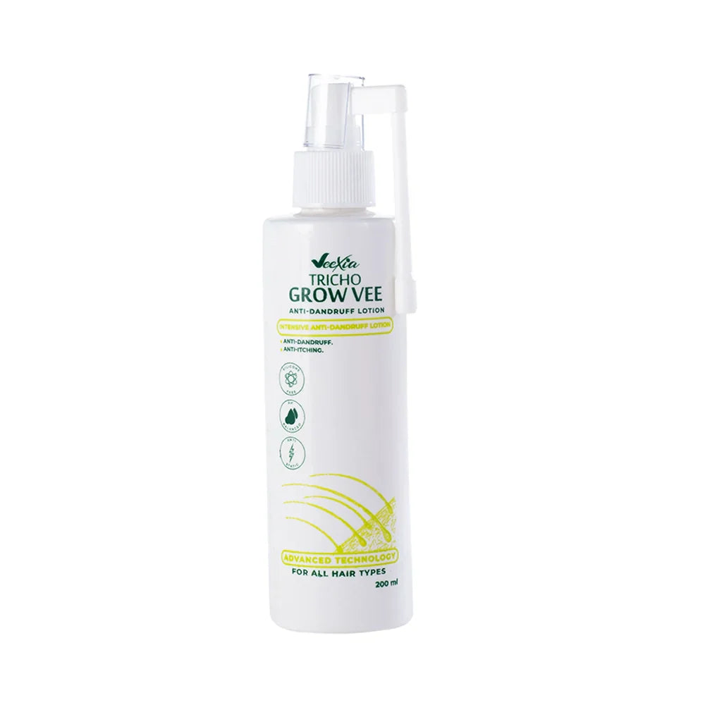 Tricho Grow Vee Anti Dandruff Lotion for healthy, flake-free scalp with Salicylic Acid and Fluidipure™ 8G.